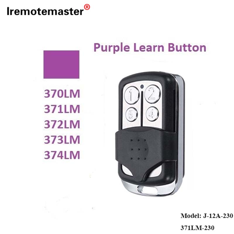 370LM, 371LM, 372LM, 373LM, 374LM үшін Күлгін үйрену түймесі 315МГц жылжымалы код