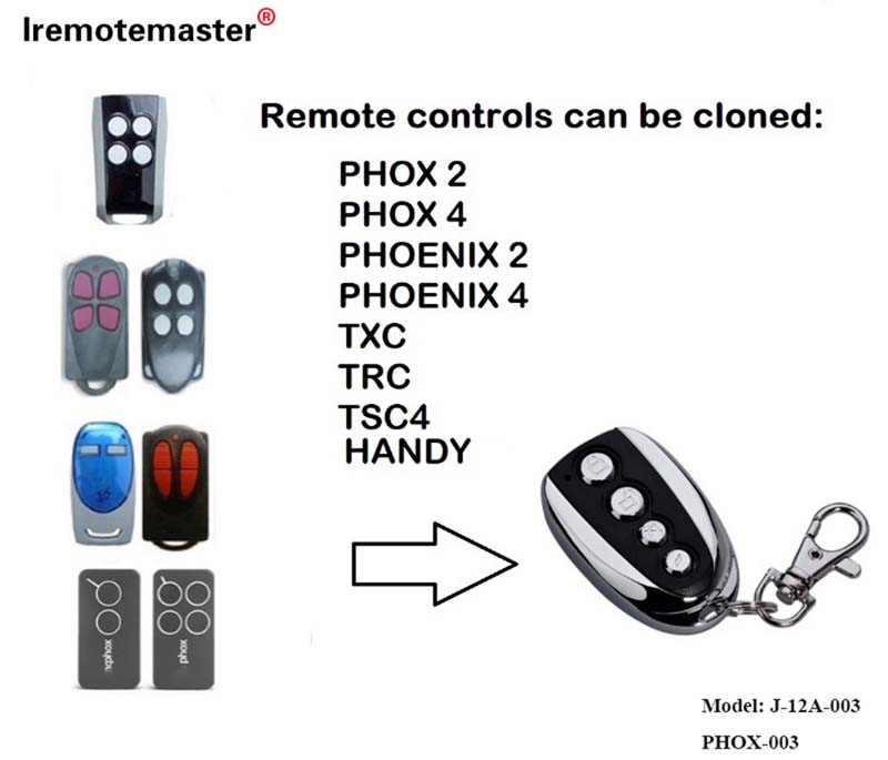 PHOENIX 2 4 TSC2 TSC4 HANDY2 үшін гараж есігін ауыстыру қашықтан басқару пульті 433,92 мГц